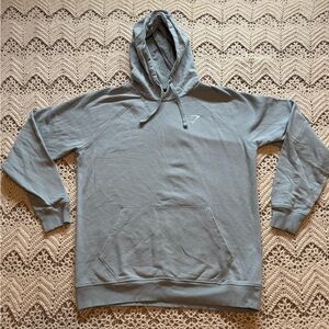 Gymshark Light Blue Hoodie Men’s Size Large Front Pocket Ties Workout Top